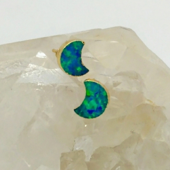 Dainty Moon Studs - Picture 2 of 5
